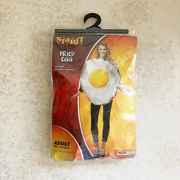 Fried Egg Costume Adult OS Halloween Party One Size Fits Most Food Breakfast - Picture 3 of 10